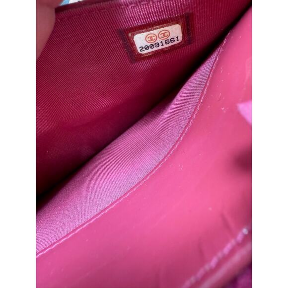 Chanel Patent Quilted Brilliant Wallet On Chain WOC Berry*Gorgeous with COA - Picture 15 of 15